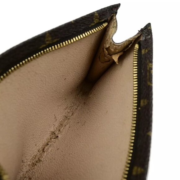 LOUIS VUITTON Logo BUCKET PM Pouch Bag Monogram Leather Brown France 60EE074 - Picture 5 of 13